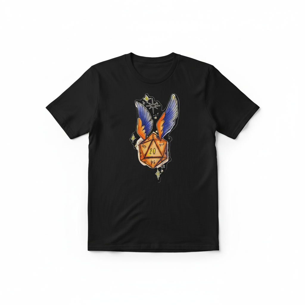 D20 Logo T-Shirt Mockup - kleineres Logo